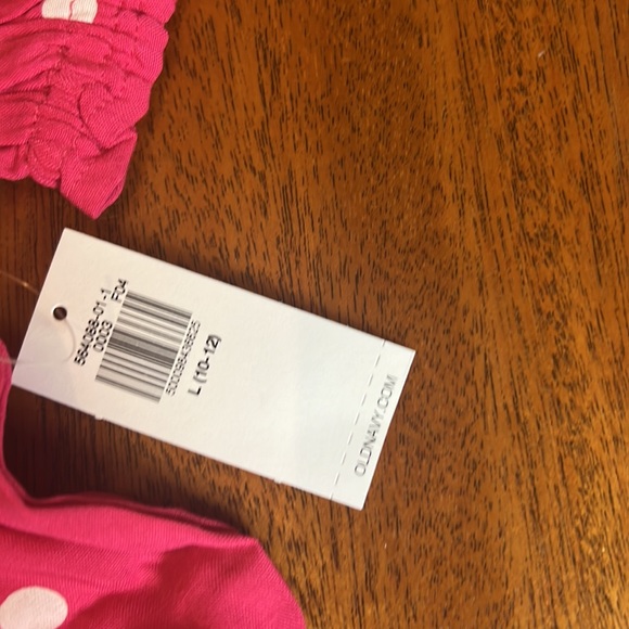 Pink and white poke a dot puff sleeve fit and flare dress, size L - 10-12 girls - Picture 5 of 9